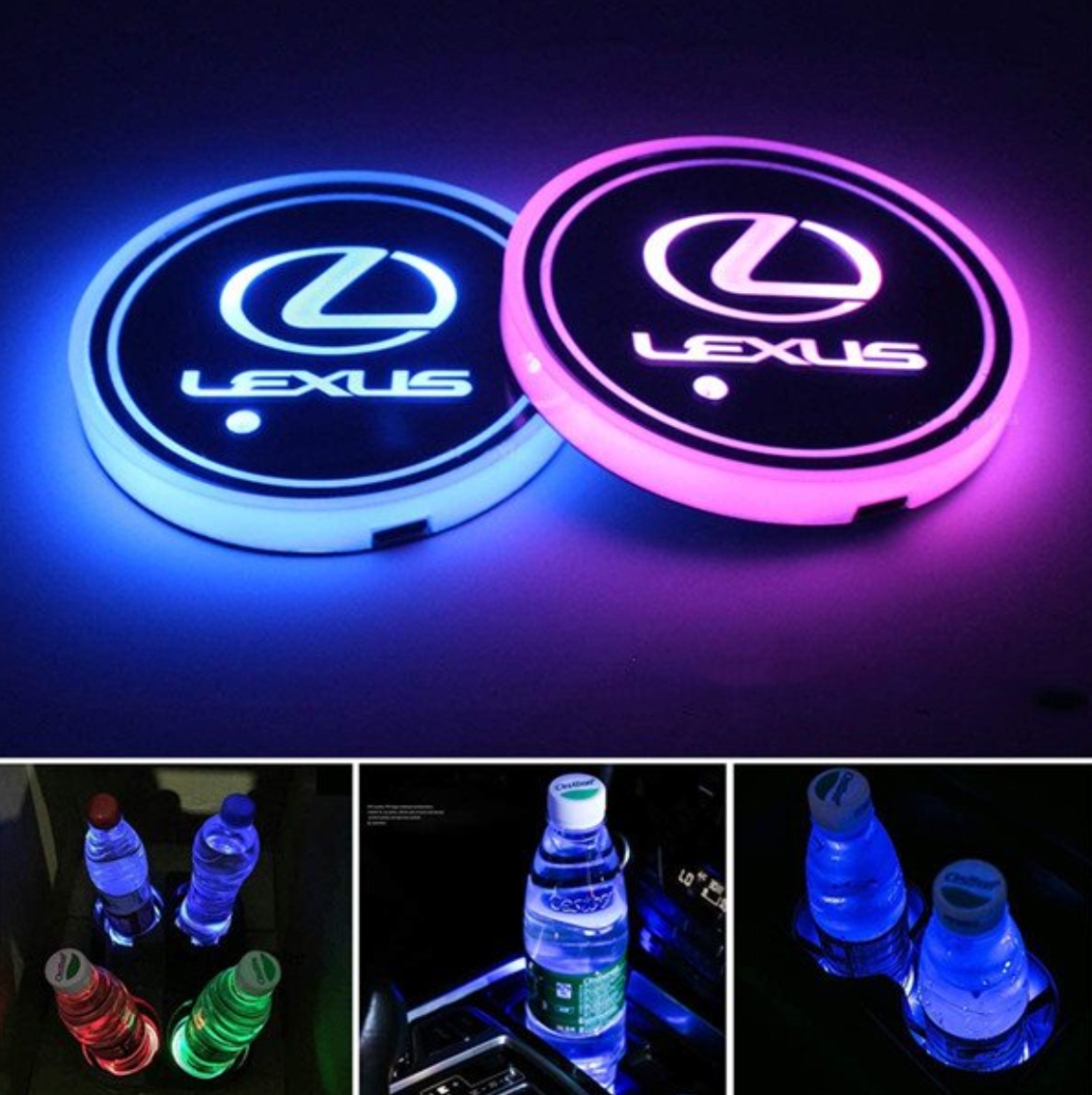 Discos LED de ambiente para interior personalizados multicolor (2 uds.)